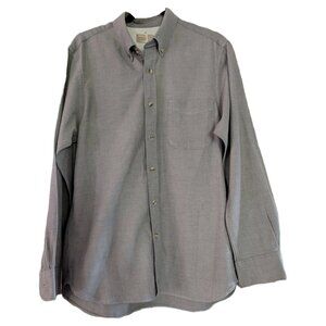 Muji Gray Cotton Long Sleeve Button Down Shirt Sz M